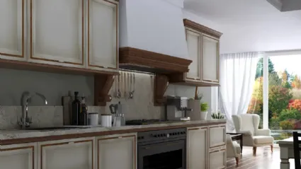 Cucina lineare Shabby Chic I Ciliegi composizione 06 di Le Fablier