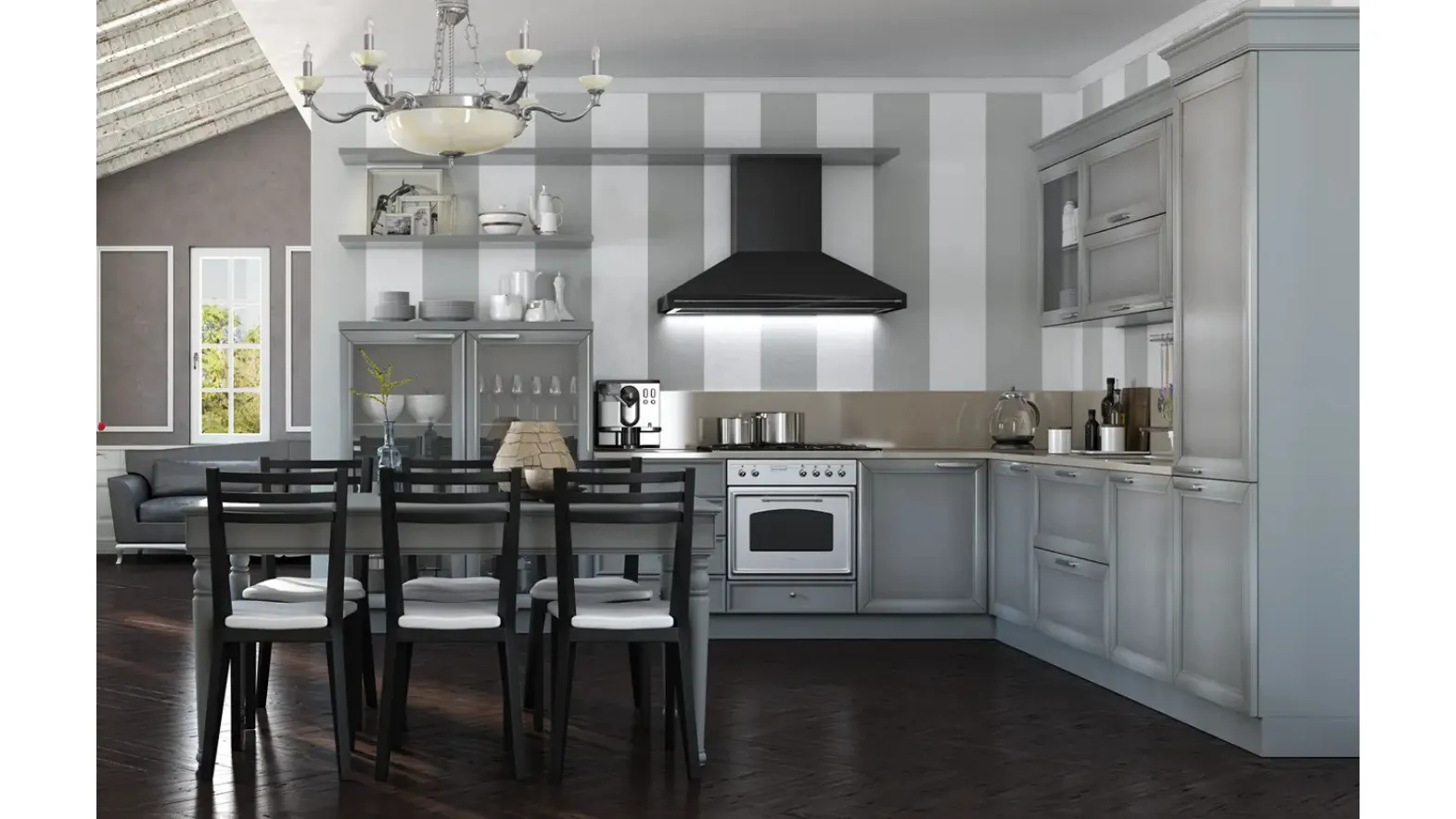 Cucina angolare Shabby Chic Le Gemme composizione 03 di Le Fablier