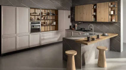 Cucina su misura con penisola Atelier Contemporaneo 03 di Astra