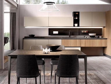 Cucina su misura angolare Futura Corda e Rovere di Evo Cucine