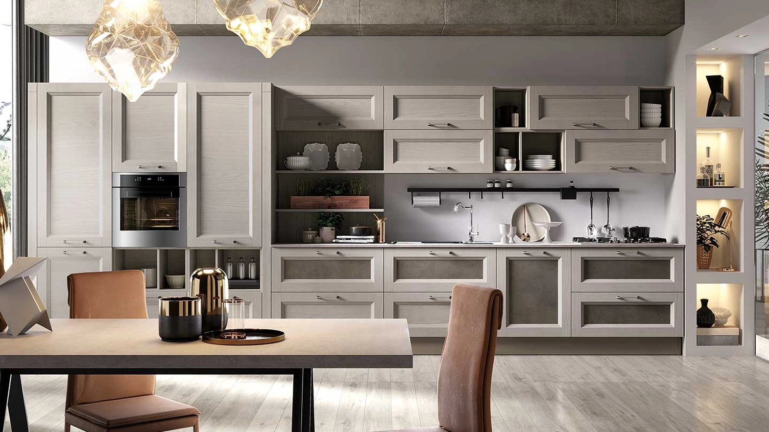 Cucina lineare su misura Gea Canapa di Evo Cucine