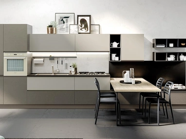 Cucina su misura Maia Cemento Fango e Corda di Evo Cucine