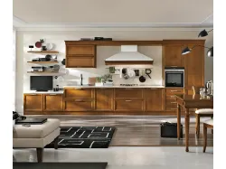 Cucina lineare su misura in legno Le Gemme 01 di Le Fablier