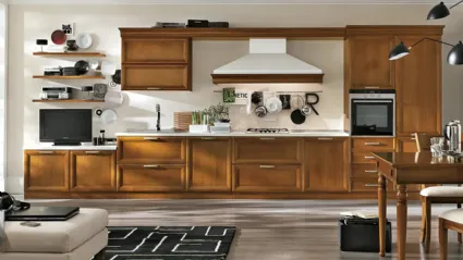 Cucina lineare su misura in legno Le Gemme 01 di Le Fablier
